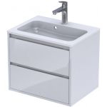 Oristo Opera szafka 60 cm podumywalkowa wisząca biały połysk OR35-SD2S-60-1