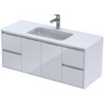 Oristo Opera szafka 120 cm podumywalkowa wisząca biały połysk OR35-SD4S2D-120-1