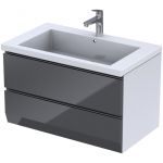 Oristo Brylant szafka 85 cm podumywalkowa wisząca biały/grafit połysk OR36-SD2S-85-5