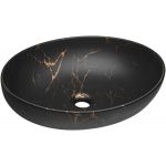 Comad Mona umywalka 51x39 cm owalna nablatowa czarna UN-MONA-MB12