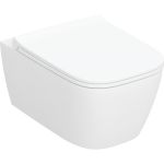 Geberit Smyle Square miska WC z deską wolnoopadającą wisząca bez kołnierza ze spłukiwaniem wirowym biały połysk 503.171.00.1