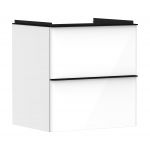 Hansgrohe Xelu Q szafka 58 cm podumywalkowa wisząca biały wysoki połysk/czarny mat 54023670