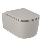 Kludi Resa S miska WC z deską wolnoopadającą wisząca bez kołnierza spłukiwanie wirowe jasny szary mat 27WCSETO2