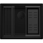 Primagran Praga XXL 60 Level zlewozmywak granitowy 56x47 cm czarny O_OP6KC-002