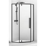 Bravat SL kabina prysznicowa 90x90 cm pięciokątna profile czarne SL197-90