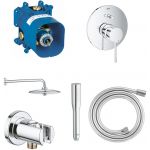 Zestaw Grohe Essence bateria podtynkowa z kompletem natryskowym i deszczownicą chrom (35501000, 19285001, 26459000, 28628000, 27400000, 28364000)
