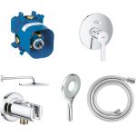 Zestaw Grohe Lineare bateria podtynkowa z kompletem natryskowym i deszczownicą chrom (19297001, 35501000, 26066000, 27276000, 28628000, 28364000)