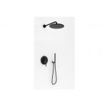 Kohlman Roxin Black zestaw prysznicowy podtynkowy z deszczownicą 25 cm czarny mat QW210RBR25