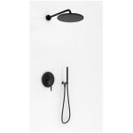 Kohlman Roxin Black zestaw prysznicowy podtynkowy z deszczownicą 30 cm czarny mat QW210RBR30