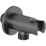 Kludi A-QA przyłącze kątowe z uchwytem czarny szczotkowany 65567N2-00