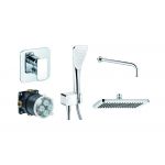 Zestaw Kludi E2 bateria wannowo-prysznicowa z deszczownicą i kompletem natryskowym (496500575, 88011, 665140500, 494020500, 676700500)