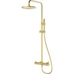 Oltens Molle zestaw prysznicowy ścienny z deszczownicą złoto szczotkowane 36504810