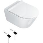 Zestaw Catalano New Zero miska WC wisząca Newflush z deską wolnoopadającą białą i zestawem montażowym (1VSZ50R00, 5SCSTP000, 5KFST00)