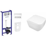 Zestaw Oltens Vernal miska WC z deską wolnoopadającą i stelaż podtynkowy Triberg Torne 5w1 z przyciskiem spłukującym (58300100, 42502000, 45104000)