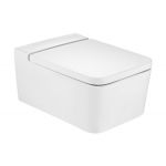 Zestaw Roca Inspira Square miska WC wisząca Rimless z deską wolnoopadającą biała (A346537000, A80153200B)