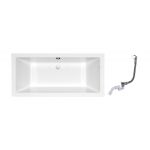 Zestaw Cersanit Intro wanna prostokątna 160x75 cm z kompletem odpływowo-przelewowym Oltens Oster (S301067, 03001100)