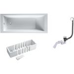 Zestaw Oltens Langfoss wanna prostokątna 150x70 cm z syfonem Fusa i nośnikiem Schedpol Stabilsound LED (10002000, 03002100, 1028LED)