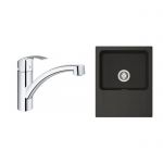 Zestaw Franke Orion OID 611-62 zlewozmywak onyx z baterią kuchenną Grohe Eurosmart chrom (1140286441, 30260002)