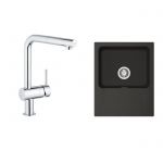 Zestaw Franke Orion OID 611-61 zlewozmywak onyx z baterią kuchenną Grohe Minta chrom (1140286441, 32168000)