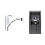 Zestaw Franke Sirius SID 651 zlewozmywak onyx z baterią kuchenną Grohe Eurosmart chrom (1140181979, 30260002)