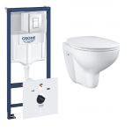 Grohe Bau Ceramic zestaw podtynkowy stelaż 5w1 z miską i deską wolnoopadającą (39351000, 38827000)