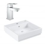 Grohe Cube Ceramic umywalka PureGuard z baterią stojącą Eurocube (3947800H, 23127000)