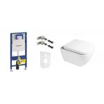 Zestaw Geberit Duofix stelaż podtynkowy i miska WC wisząca PureRim z deską wolnoopadającą Oltens Vernal (111320005, 111815001, 49301000, 42002000, 45103000)
