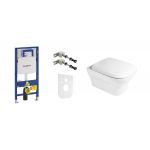 Zestaw Geberit Duofix stelaż podtynkowy i miska WC wisząca PureRim SmartClean z deską wolnoopadającą Oltens Gulfoss (111320005, 111815001, 49301000, 42503000, 45105000)