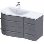 Zestaw Oristo Opal umywalka z szafką 90 cm lewy biały/szary połysk (OR30SD4S903L, UMEOP9092L)
