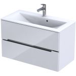 Zestaw Oristo Silver umywalka z szafką 90 cm biały/połysk (OR33SD2S901, UMESI9092)