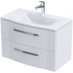 Zestaw Oristo Wave umywalka z szafką 80 cm biały/połysk (OR39SD2S801, UMEWA8092)