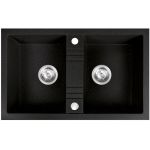 Ferro Mezzo II zlewozmywak granitowy 78x48 cm grafit shine DRGM2/48/78HA