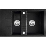 Ferro Mezzo II zlewozmywak granitowy 79x48 cm grafit shine DRGM3/48/79HA
