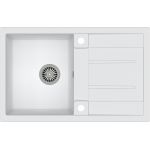 Quadron Morgan 111 zlewozmywak 78x50 cm z GraniteQ wpuszczany biały metalik/stal szlachetna HB8203U1-BS