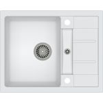 Quadron Morgan 116 zlewozmywak 62x50 cm z GraniteQ wpuszczany biały metalik/stal szlachetna HB8210U1-BS