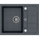 Quadron Morgan 116 zlewozmywak 62x50 cm z GraniteQ wpuszczany czarny metalik/stal szlachetna HB8210U8-BS