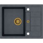 Quadron Morgan 116 zlewozmywak 62x50 cm z GraniteQ wpuszczany czarny metalik/złoty HB8210U8-G1