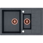 Quadron Morgan 156 zlewozmywak 78x50 cm z GraniteQ wpuszczany czarny metalik/miedziany HB8224U8-C1