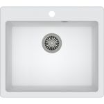 Quadron Morgan 110 zlewozmywak 57x50 cm z GraniteQ wpuszczany biały metalik/stal szlachetna HB8304U1-BS