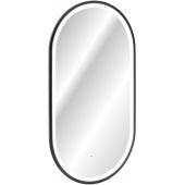 Comad Apollo 2 lustro 50x90 cm owalne z oświetleniem czarny LUSTRO LED CZARNE APOLLO 2 900X500
