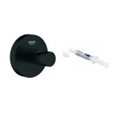 Zestaw Grohe Start wieszak na ręcznik czarny i klej montażowy QuickGlue (411732430, 41127000)