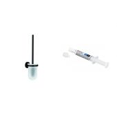 Zestaw Grohe Start szczotka toaletowa ścienna czarna i kelj montażowy QuickGlue (411852430, 41127000)