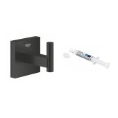 Zestaw Grohe Start Cube wieszak na ręcznik czarny i klej montażowy QuickGlue (409612430, 41127000)