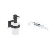 Zestaw Grohe Start Cube dozownik do mydła 160 ml czarny i klej montażowy QuickGlue (410982430, 41127000)