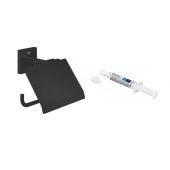 Zestaw Grohe Start Cube uchwyt na papier toaletowy czarny i klej montażowy QuickGlue (411022430, 41127000)
