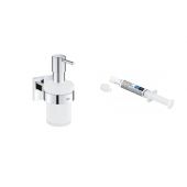 Zestaw Grohe Start Cube dozownik do mydła 160 ml chrom i klej montażowy QuickGlue (41098000, 41127000)