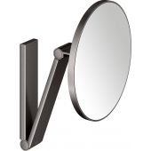 Keuco Cosmetic mirrors lusterko kosmetyczne 21,2x31,4 cm okrągłe z oświetleniem tytan czarny szczotkowany 17612350000