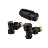 KFA Armatura Komfort Pro zestaw termostatyczny kątowy czarny 757-130-81-BL