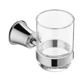 Omnires Art Line kubek do mycia zębów z uchwytem ściennym szkło/chrom AL53320CR