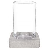 Q-Bath Pure Natural kubek do mycia zębów przezroczysty-szary AWD02341535